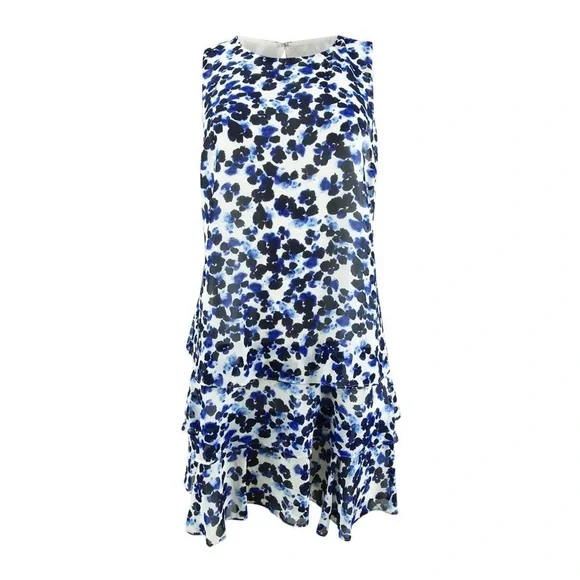 Ralph Lauren Women's Petite Tiered-Ruffle Floral Dress - Picture 1 of 9